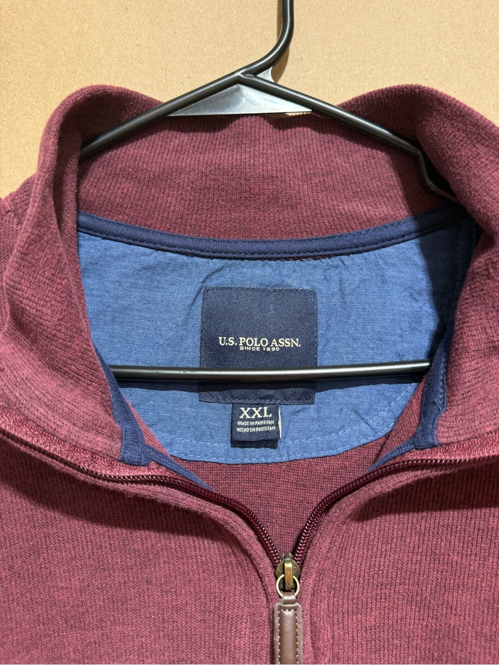U.S. Polo Assn. Men's Wine Zip-Up Sweater